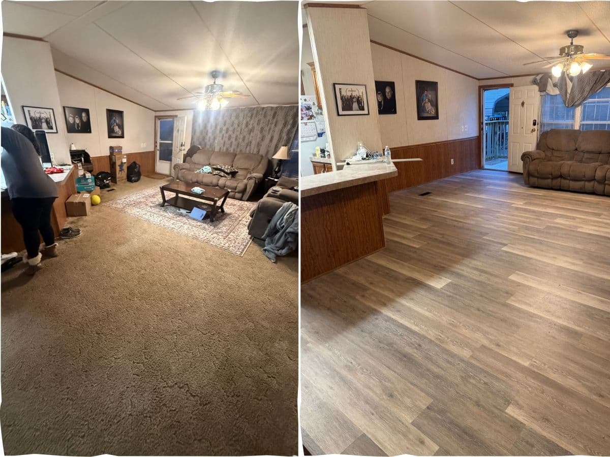 Residential unit refresh — flooring renovation, Monroe, LA — Unit turnover and apartment turnover contractor in Monroe Louisiana