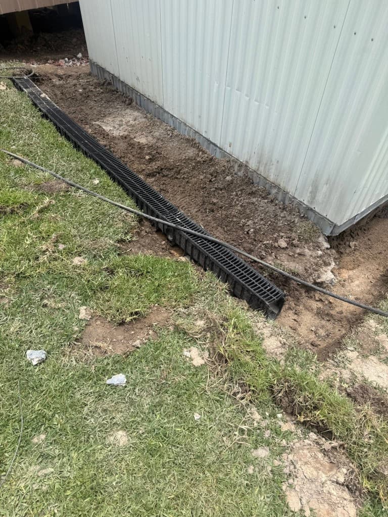 Residential channel drain installation — Monroe, LA — Commercial property maintenance and commercial buildout contractor in Monroe Louisiana